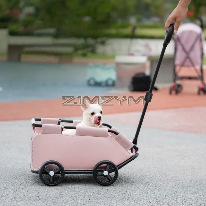 Foldable Pet Jogger Stroller Carrier for Small Dogs up to 7kg, Universal Puller 4 Wheels Dog/Cat Puppy Stroller