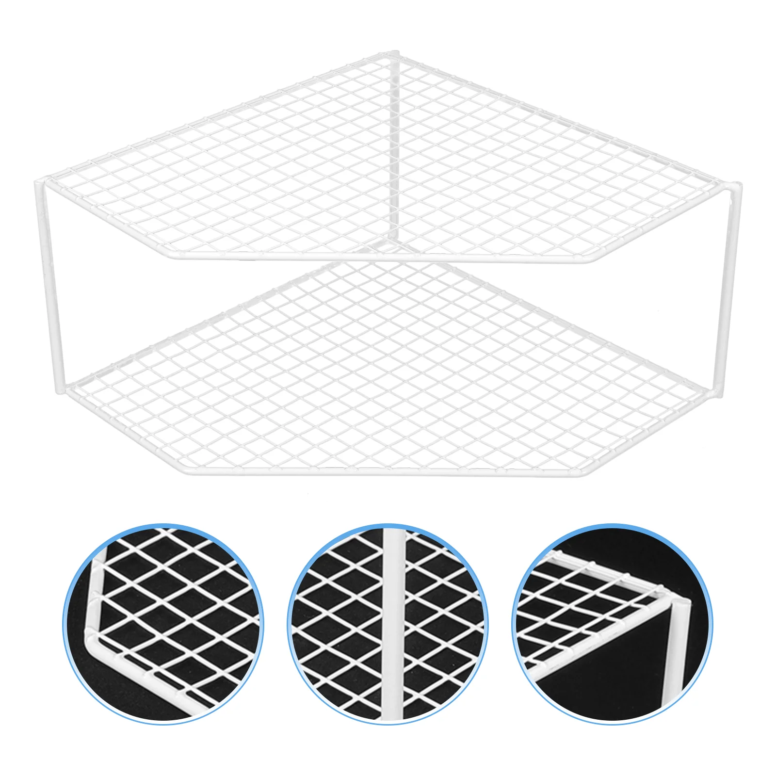 

Pan Organizer Corner Shelf Stand Accessories Two-layer Pot Rack Convenient Wrought Iron Draining Multi-function