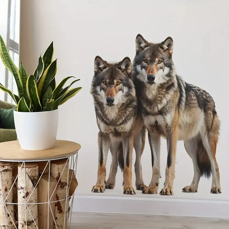 Wolf Wall Decal for Bedroom Bright Wall for Home, Cabinet, Door,Refrigerator Decoration, Vinyl Car Decals, Art Wallpaper,