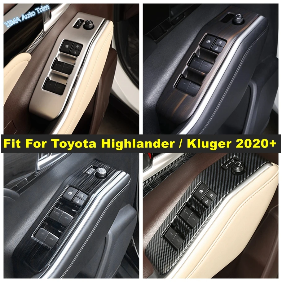 

Auto Interior Accessories Door Window Switch Panel Lift Button Frame Cover Trim Fit For Toyota Highlander / Kluger 2020 - 2024