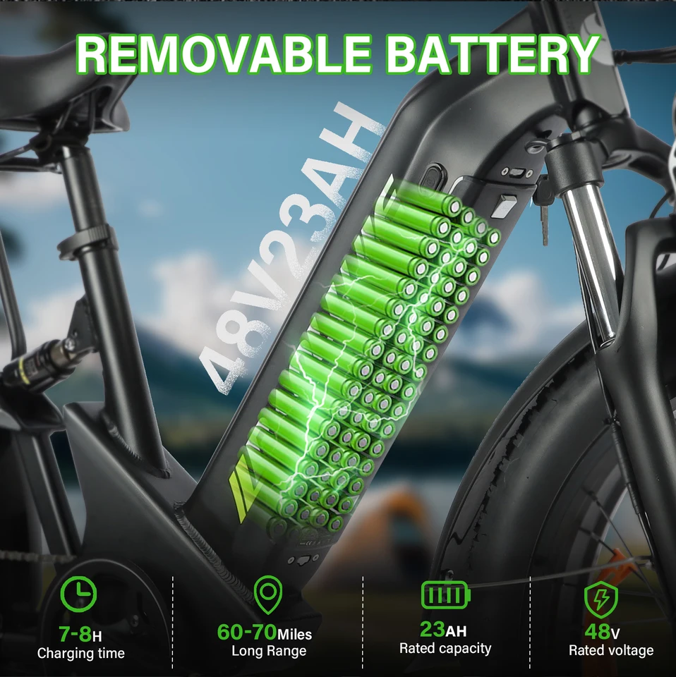 BAOLUJIE 2402 2000W 48V 20AH Off-road Mountain for Woman Ebike 24 Inch Fat Tire 35MPH Electric Bike for Adults【1 Year Warranty】 image 5