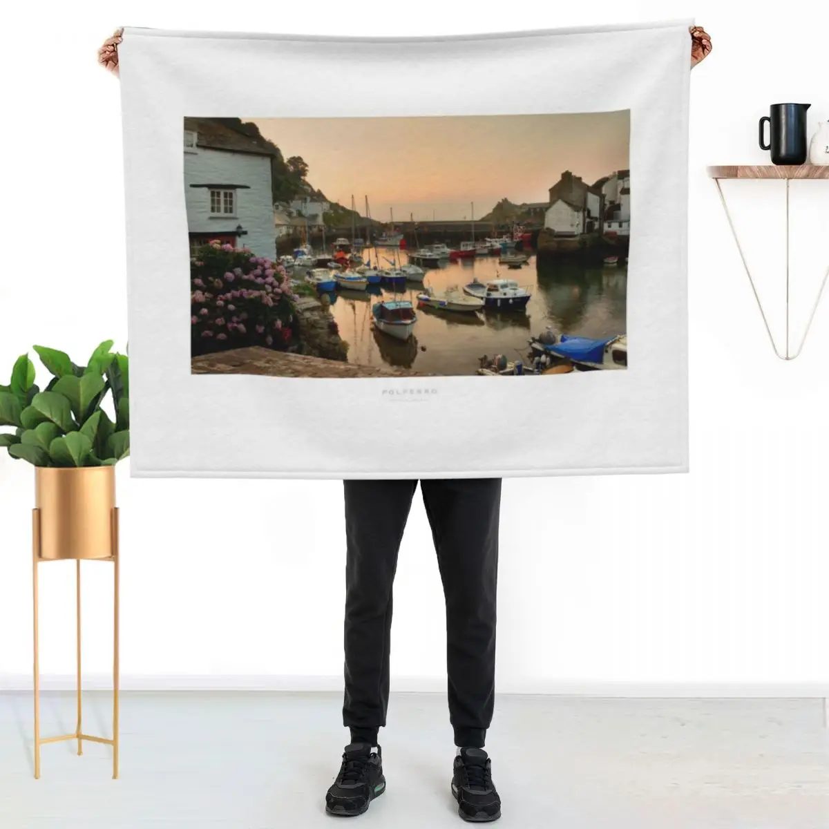 Polperro, Cornwall Throw Blanket decorative Blankets Sofas Of Decoration Bed covers Stuffeds Furrys Winter beds Blankets
