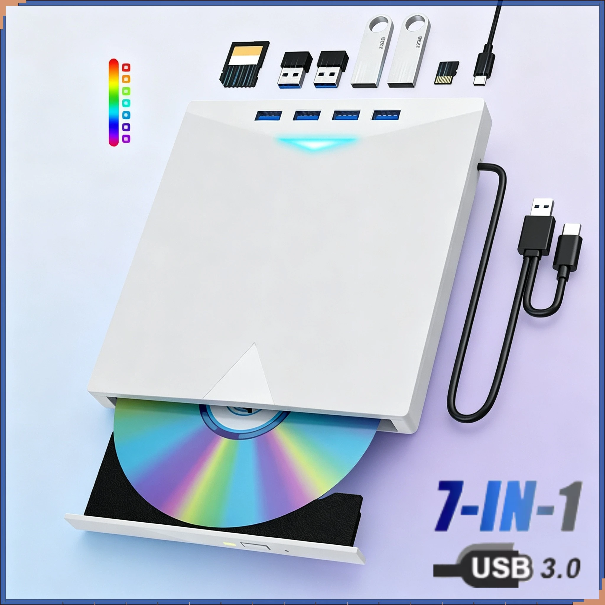 新型7-in-1外付けdvd-rw光学ドライブ-cdバーナー-リーダー-プレーヤー-usb-30-type-c光学ドライブ-外付け-pc-ノートパソコン-デスクトップ用