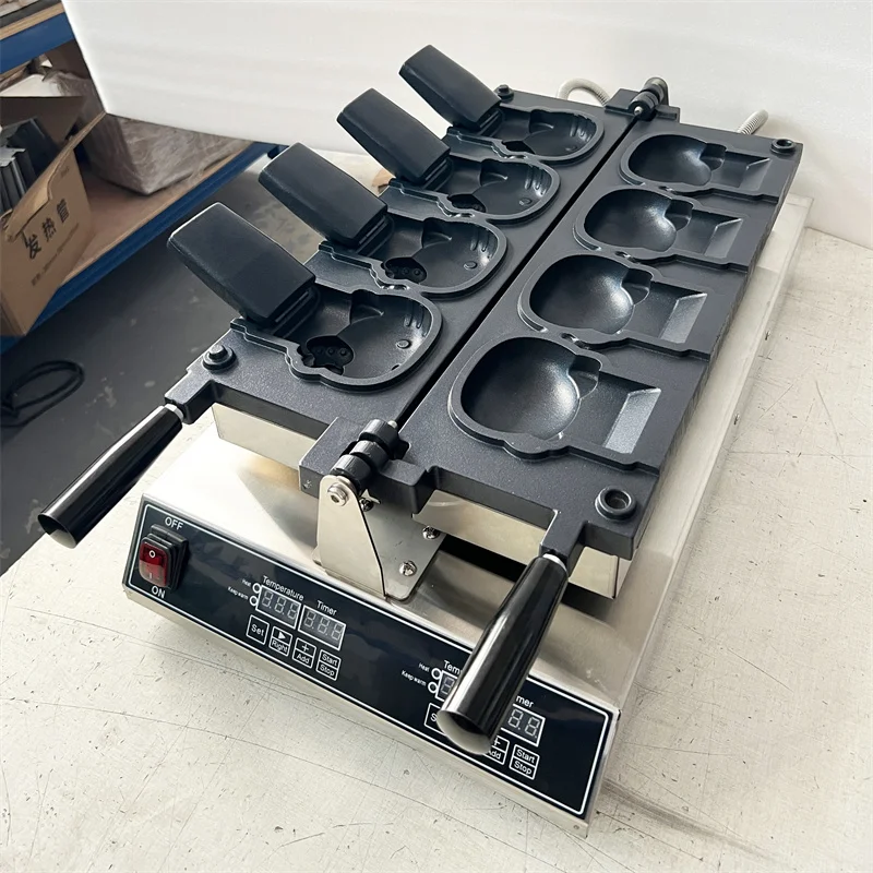 เครื่องทำวาฟเฟิลรูปแมวแบบเปิดปาก ระดับมืออาชีพ เคลือบสารกันติด 3000 วัตต์ เครื่องอบขนมไทยากิแมวขนาดเล็ก สำหรับใช้ในเชิงพาณิชย์