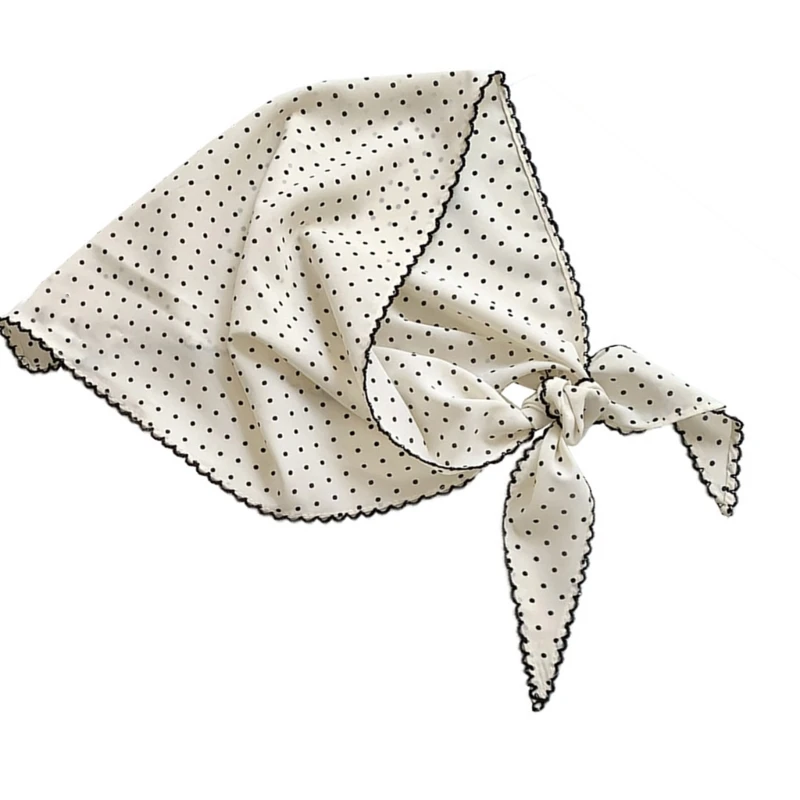 

Women's Casual Triangled Scarf With Dots Soft Polyester Hair Cover Sweet Head Scarf For Spring and Summer Fashion