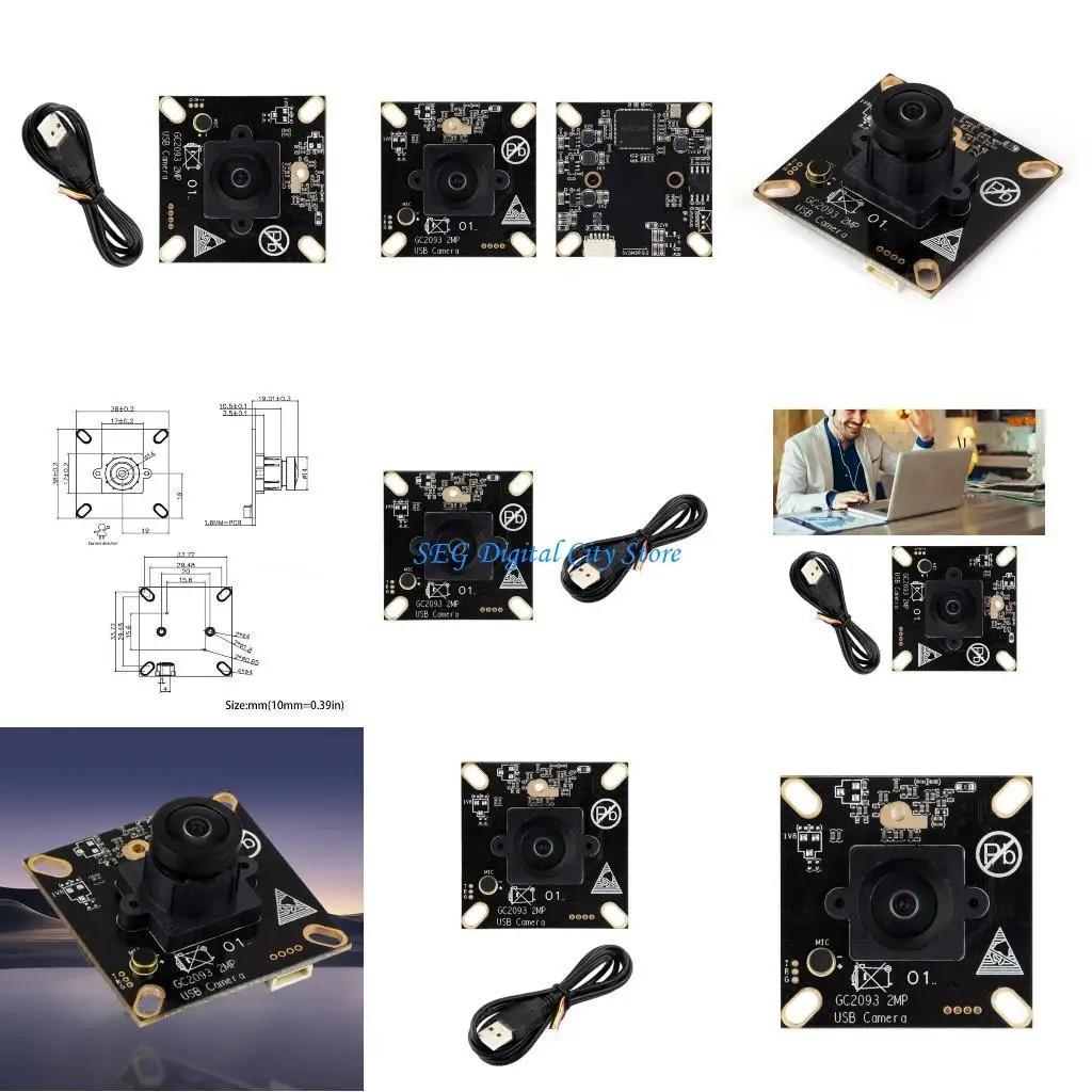 

U75B USB Camera Module GC2093 2MP Fixed Focusing Onboard Microphone Wide Dynamic