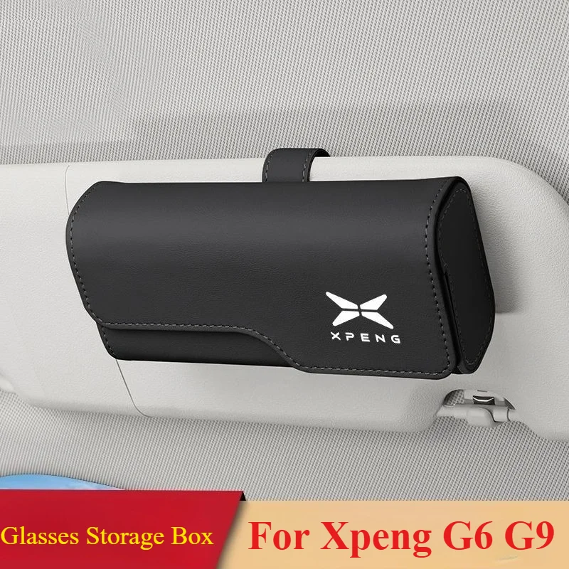 

leather For Xpeng G6 G9 Car mounted glasses case glasses clip decoration storage modification Accessories