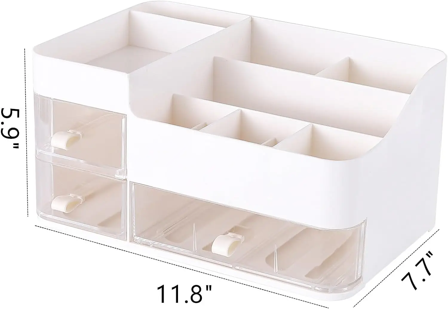 Makeup Organizer and Storage Cosmetic Display Case With 3 Clear Drawers Skincare Organizer for Bathroom Make Up for Organizers