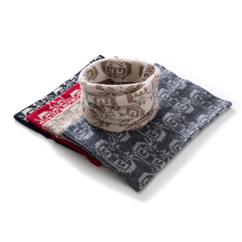 Women 100% Pure Wool Neck Gaiter Pattern Knit Winter Warm Soft Stylish Versatile Lightweight Breathable Cold Weather Accessory