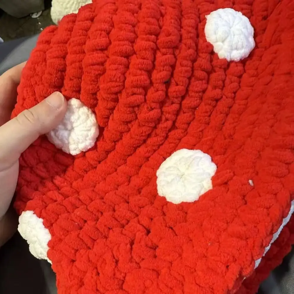 Fashion Handmade Mushroom Knitted Hat Versatile Thick Crochet Yarn Hat Cute Fisherman Hat Women Man Unisex