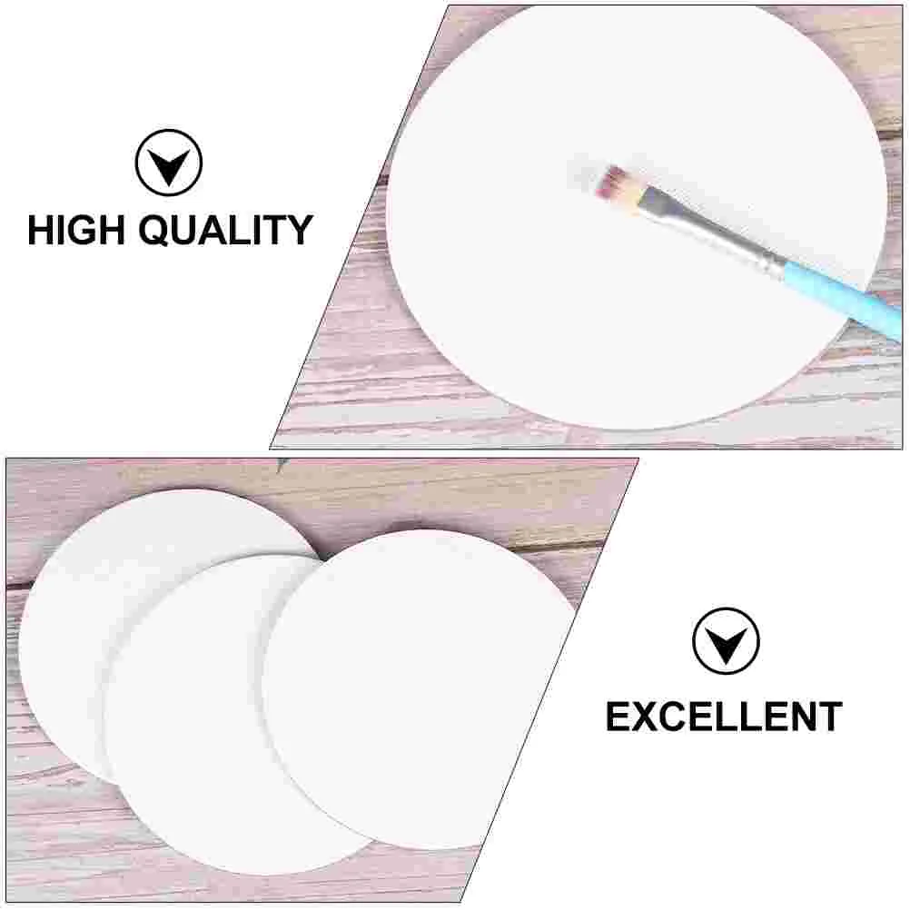 10 Pcs Round Oil Painting Board Artist Drawing Boards Frame Cotton Canvas