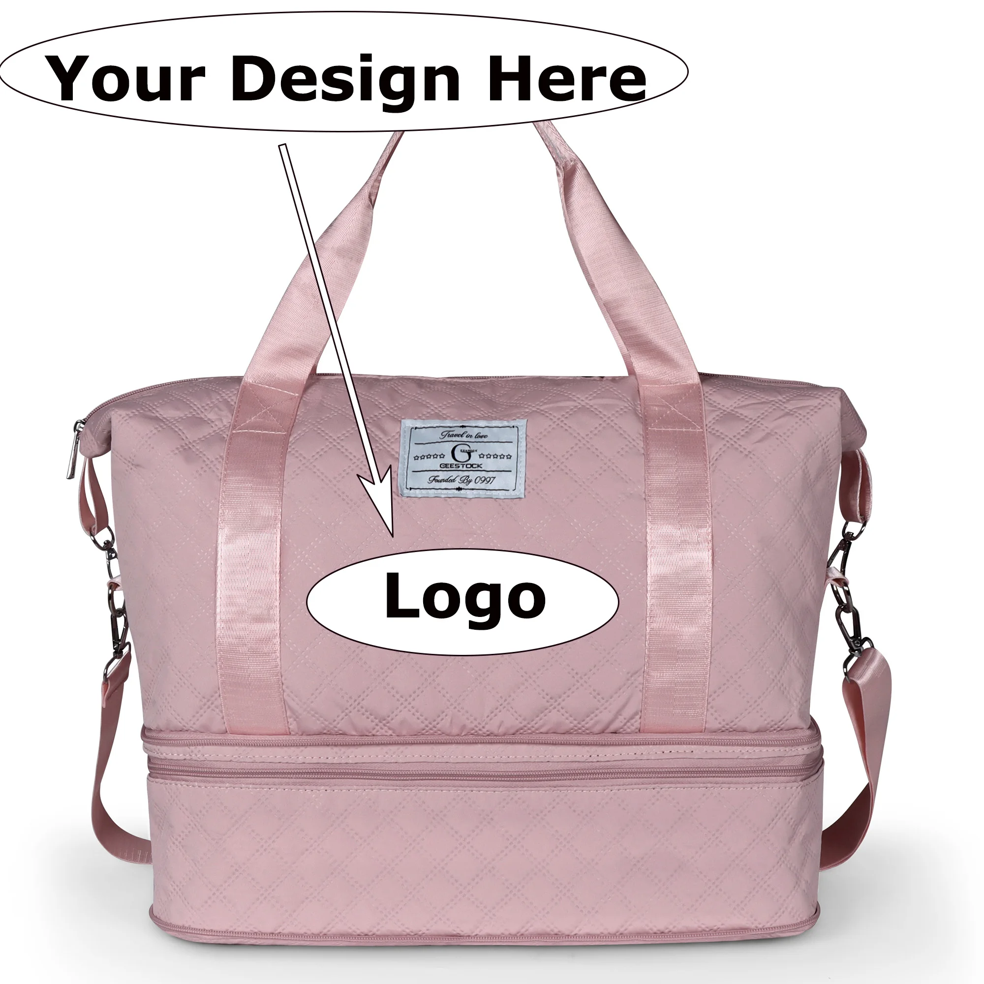 

Custom Logo Waterproof Foldable Portable Gym Yoga Bag Travel Bag Personalized Exclusive Expandable Bag With Shoe Compartment