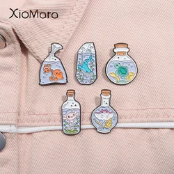 Cartoon Marine Creatures Enamel Pins Salamander Whale Animal Brooches Lapel Backpack Badge Fashion Jewelry Gifts for Kid Friends