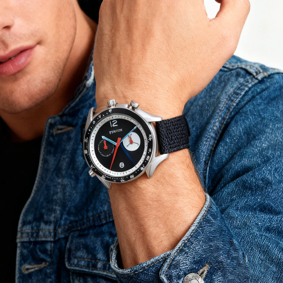 ساعات PINTIME للرجال أنيقة راقية للرجال رجل فاخر حركة أوتوماتيكية كوارتز ميكانيكية معصم للرجال هدية ساعة مقاومة للماء رجل