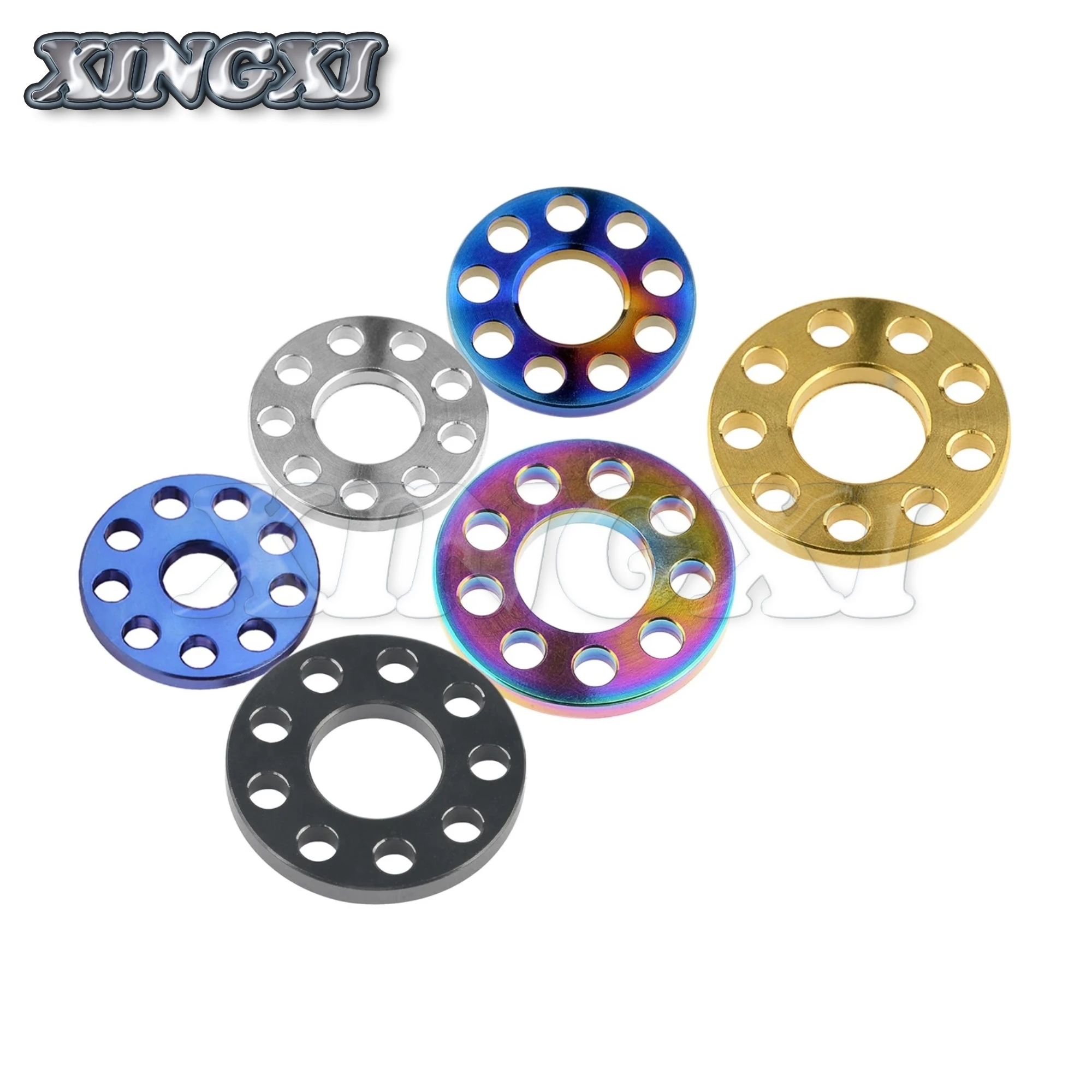 Xingxi 10Pcs Ti M6 M8 M10 Titanium Drilled Bolt Spacer Washer For Motorcycle Modification 9 Holes Washers