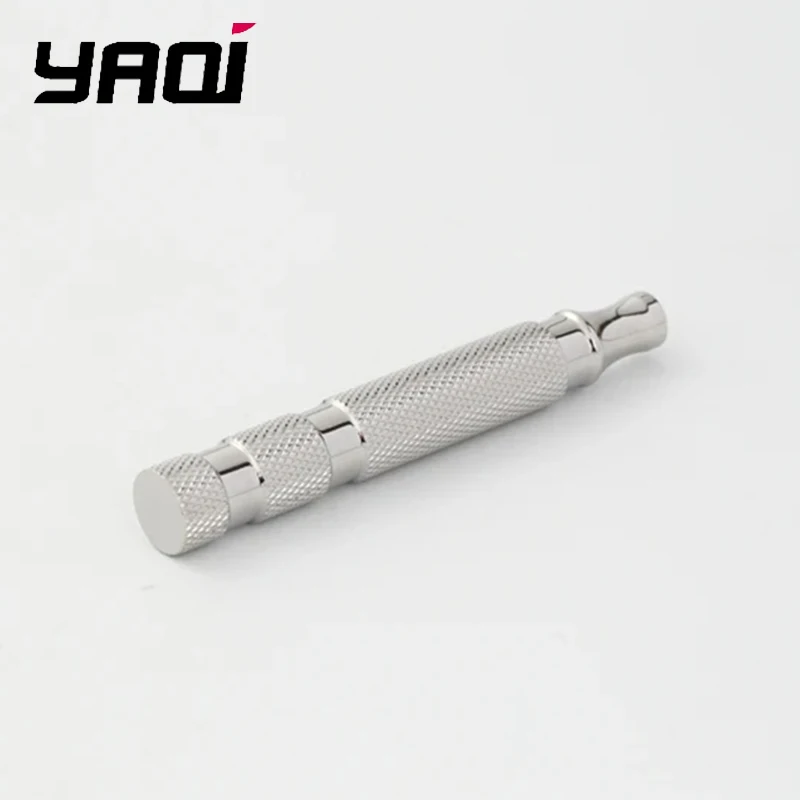 

YAQI Полированная нержавеющая сталь 303, мужская безопасная ручка для бритвы диаметром 12 мм, обеспечивающая удобную ручку для точного контроля бритья