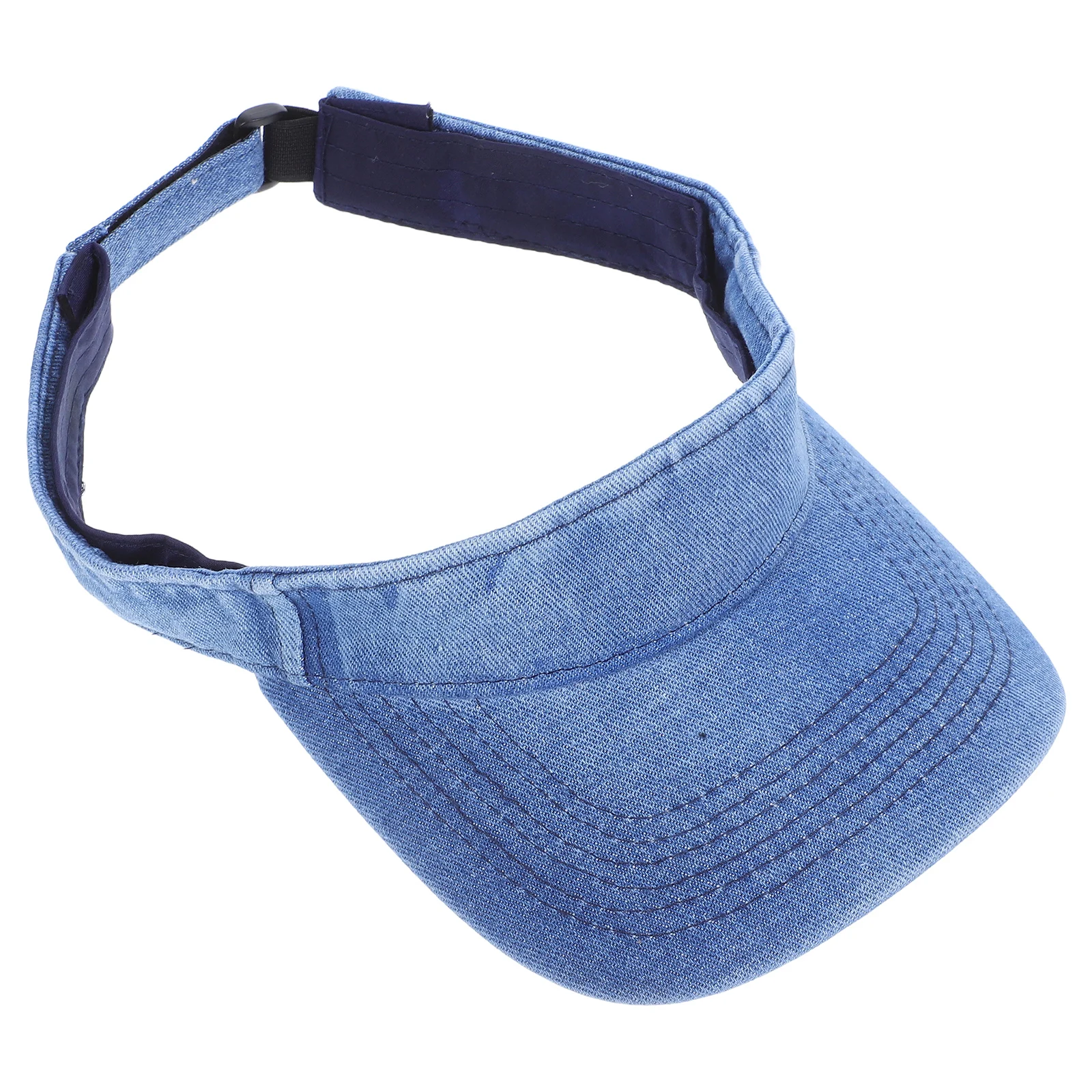 

Vintage Washed Denim Visor Unisex Adjustable Sun Protection Sports Cap Breathable Quick Drying Outdoor Activity For Men Women