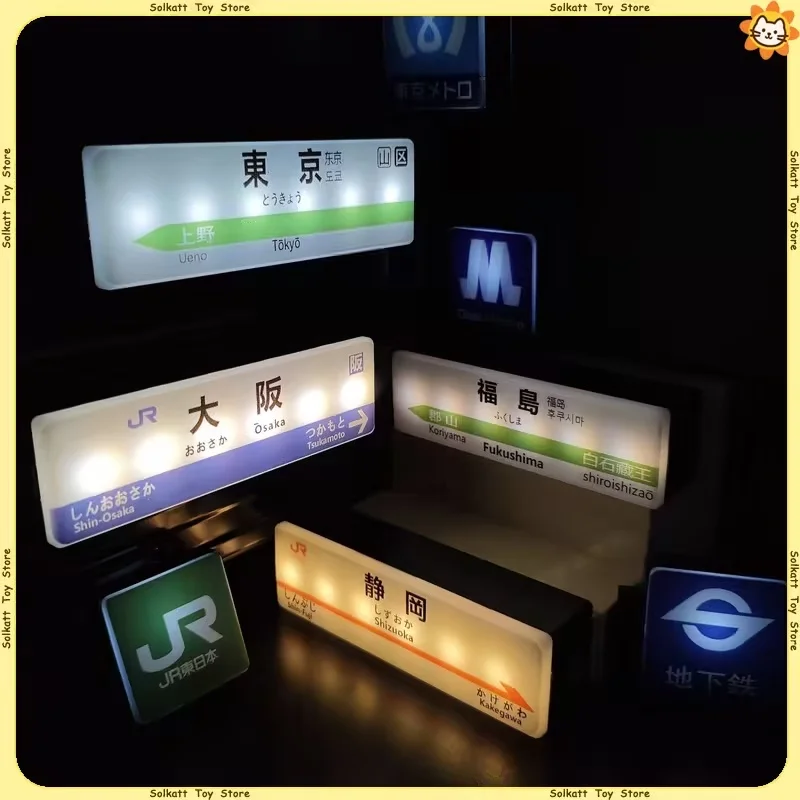 Imanes de nevera de línea de metro de Tokio, tablero de muestra de señal de luz minimalista creativo, juguete magnético Osaka, caja de luz luminosa, carga de plástico