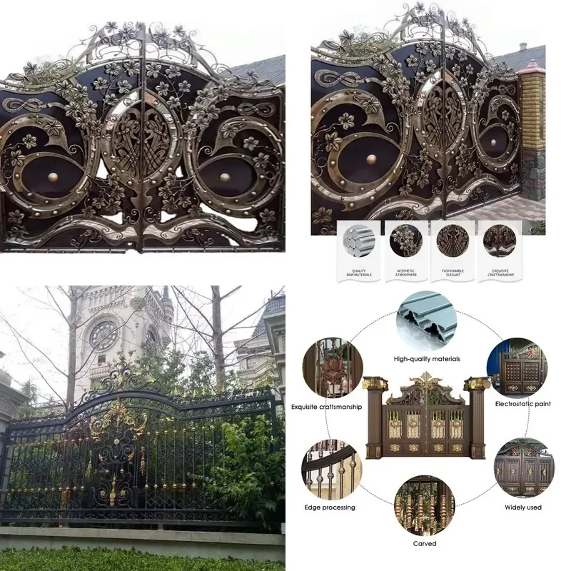 High Quality Wrought Iron Door Simple Design Main Entrance Kitchen Door Durable Metal Door for Home Interior Exterior Use