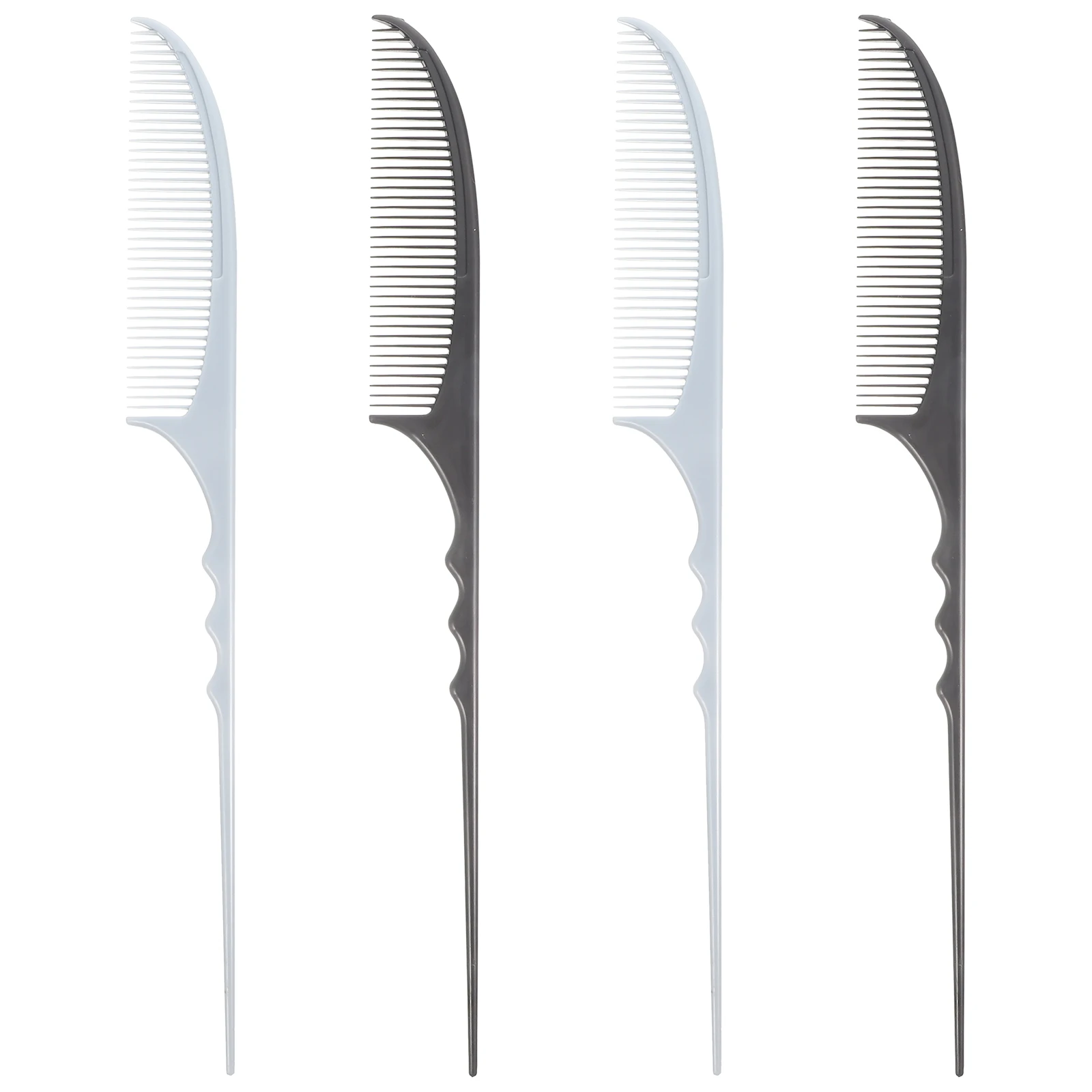 

4 Pcs Anti-static Comb Carbon Fiber Tail Combs for Women Men Hairdressing Professional Haircutting Styling Set Black Hair