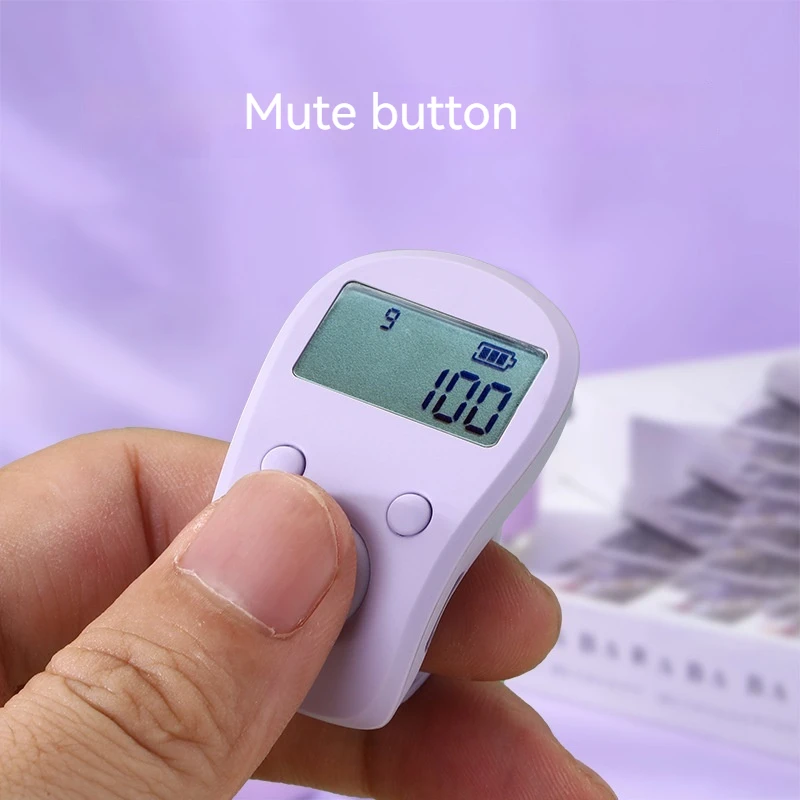 Multifunctional Luminous Ring-Type Counter Digital Display Rechargeable Counter Clicker, Manual Charging, Intelligent Electronic