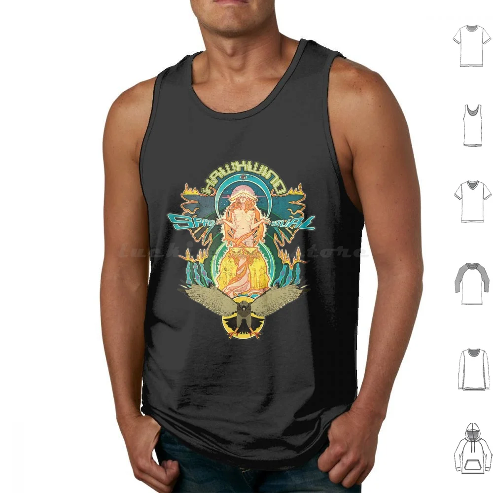 Space Ritual Tank Tops Print Cotton Hawkwind 70s Album Art Album Cover Babe Heavy Metal Jam Band Retro Trippy