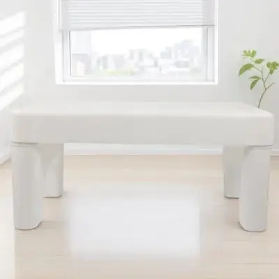 

White Toilet Footstool Durable AntiSlip Design Suitable Size Comfortable Poop Stool Bathroom Home Step Stool