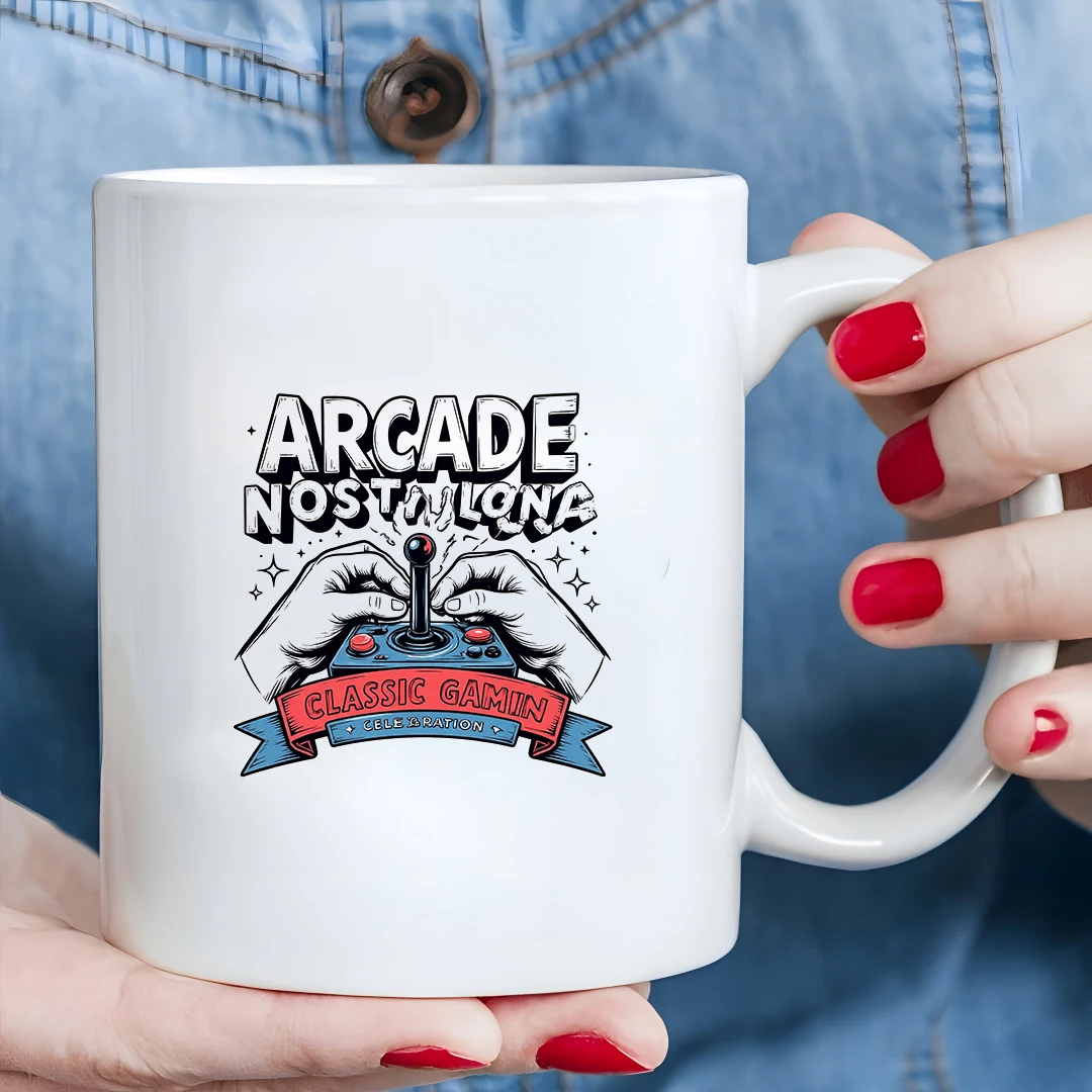 

Classic Arcade Game Retro Mug 80s-90s Joystick Style Arcade Cup Family Gift Office Cup