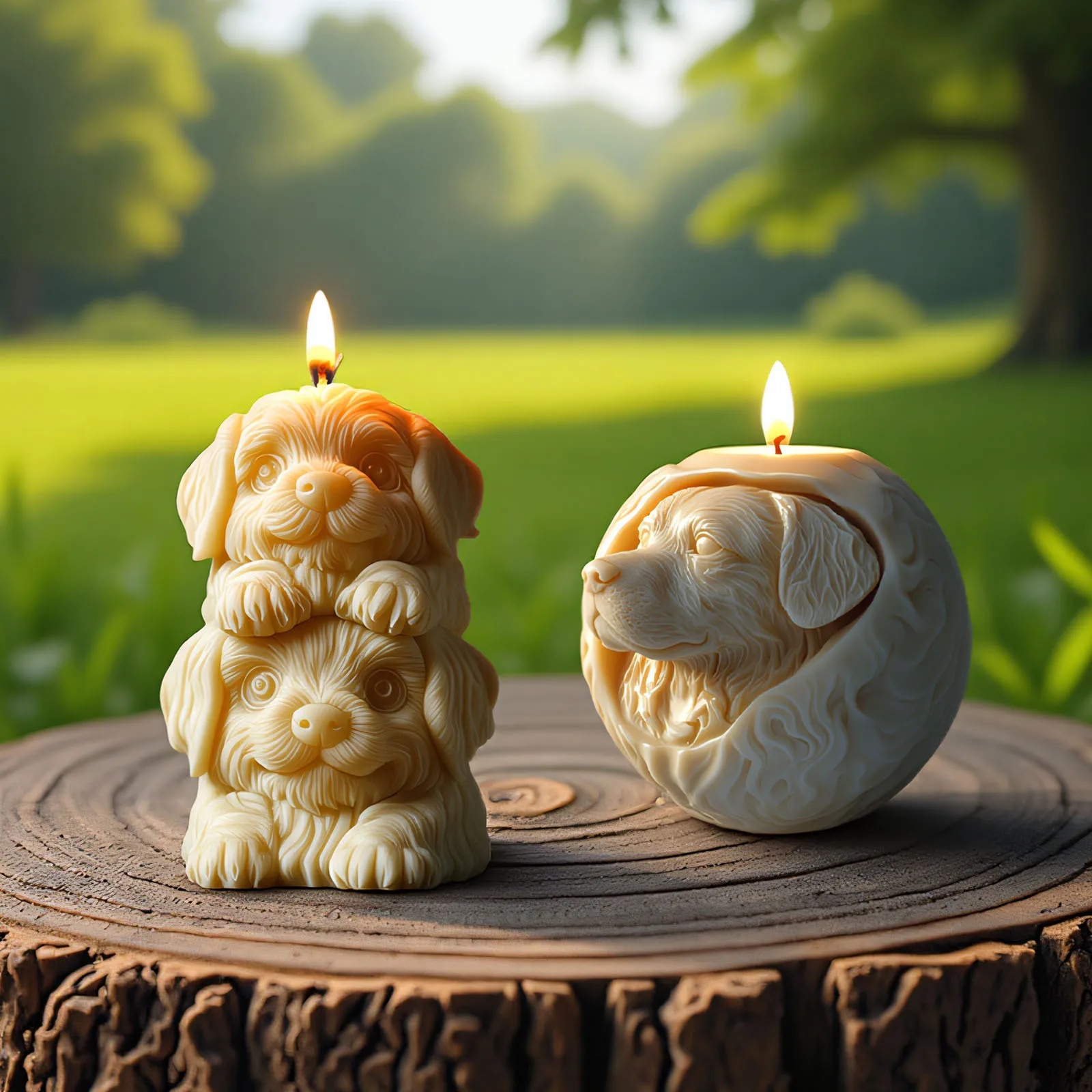 

Puppy Series Scented Candle Silicone Mold DIY Cute Pet Puppy Candle Mold Three-dimensional Spherical Plaster Decoration