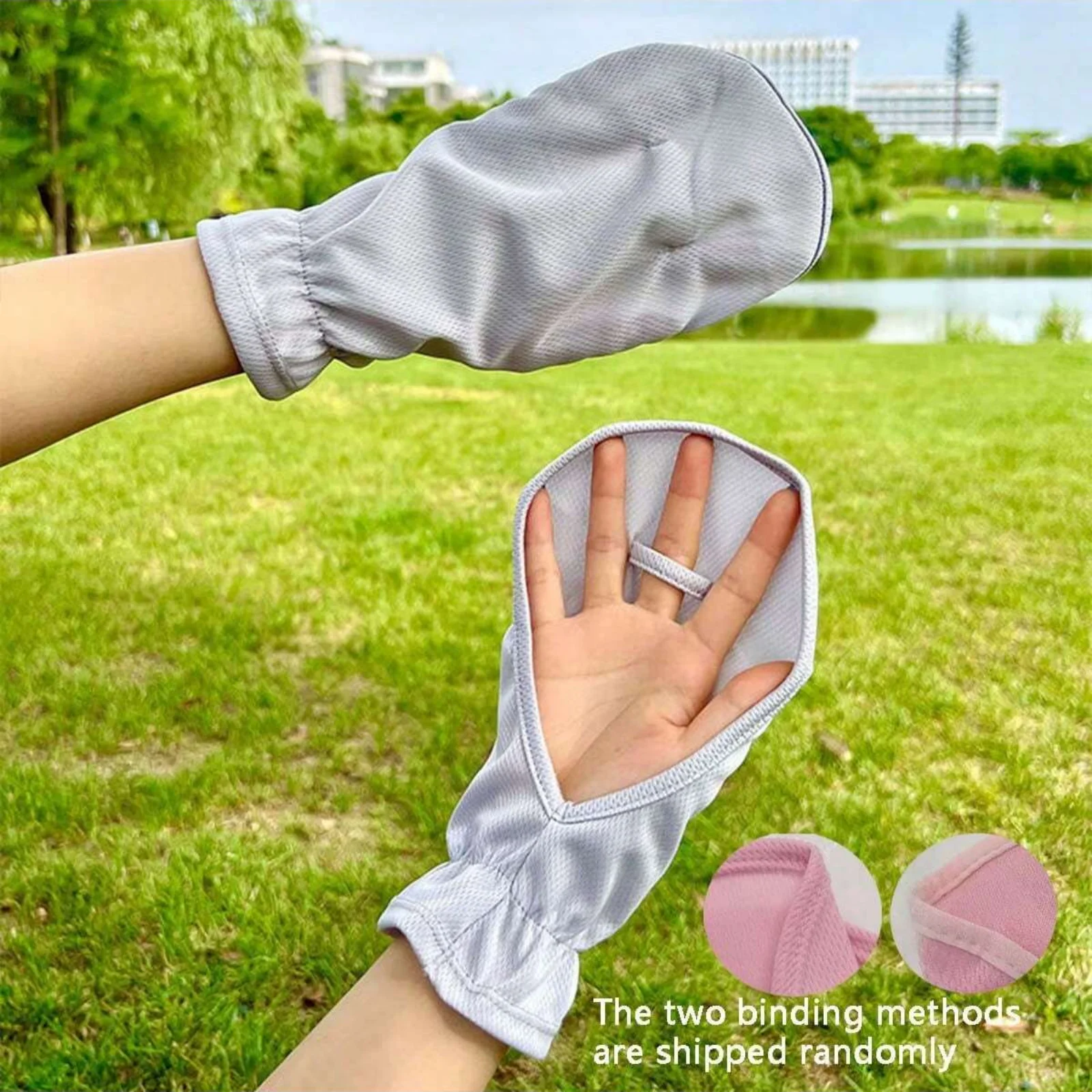 UPF50+UV Protection Long Gloves for Women,Sunblock Sleeves with Fingerless Design,Breathable Anti-UV Arm Cover for Driving，Outdo image 5