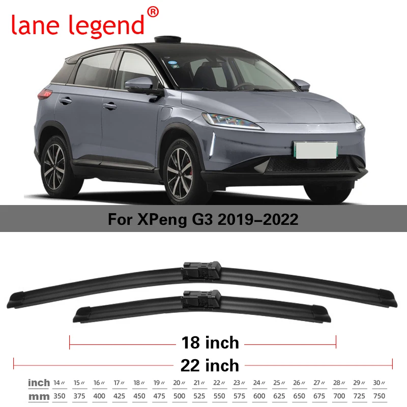 2PCS For XPeng G3 2019-2022 22"+18" Front Wiper Blades Windshield Windscreen Window Cutter Accessories 2019 2020 2021 2022