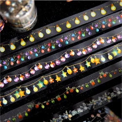 Bay Kağıt, Renkli Işık Dize Sınır Dekoratif Bant, dekoratif Parti Karalama Defteri, telefon kılıfı, günlüğü, Noel Çıkartması, 200 cm/rulo