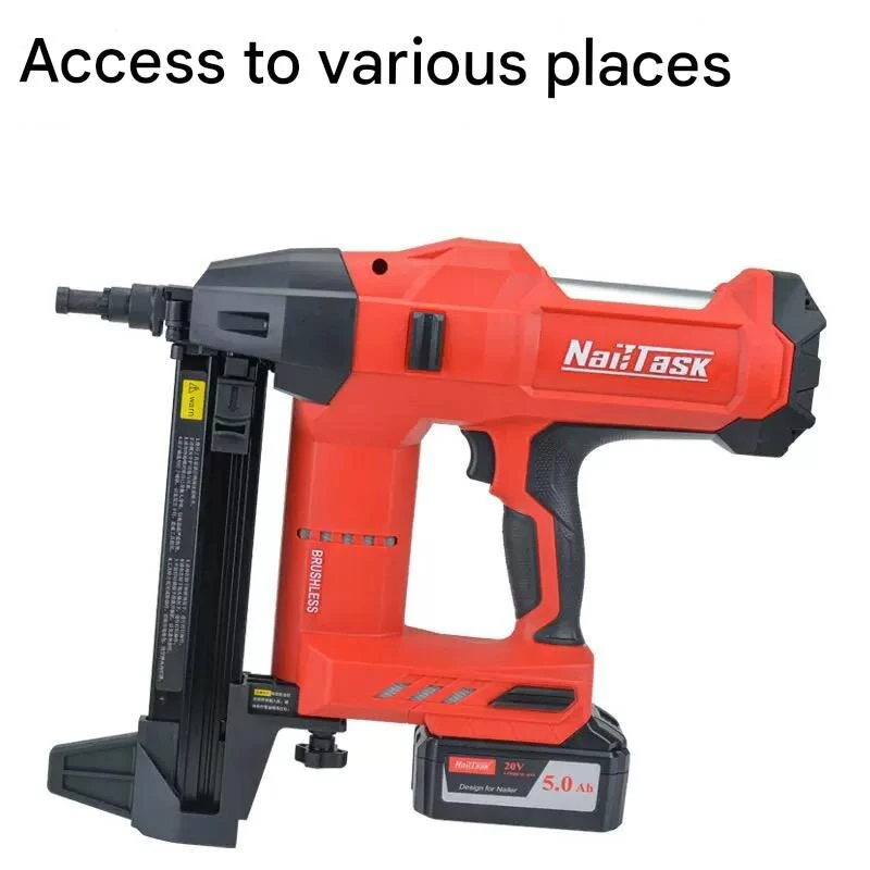 DCCN100x2 Industrial Stainless Steel Cordless Electric Nail Gun with 5.0AH Battery Nailer for Roofing Concrete Nail Gun