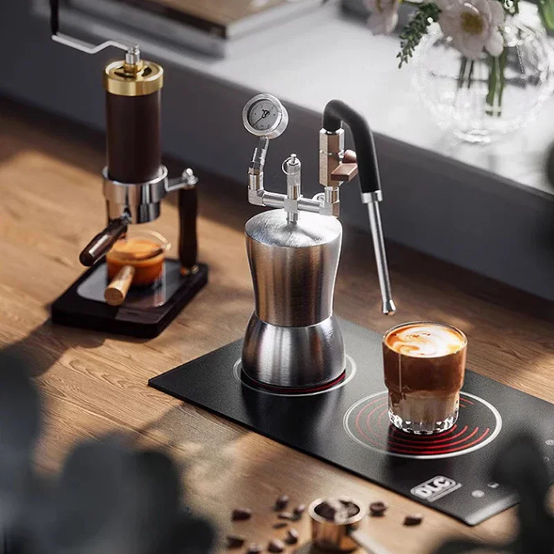 AK-74 Pengocok Susu Portabel Pengukus Susu Baja Tahan Karat Pemisah Uap Air Pengeringan Uap Serbaguna untuk Pembuatan Kopi