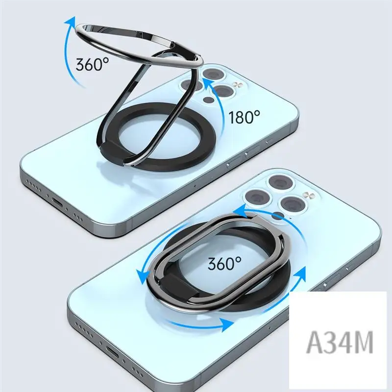 

A34M-Magnetic Phone Stand For Iphone 15 14 13 12 Series Foldable Smart Phone Holder Portable Cell Phone Holder