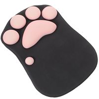 Silicone Cat Paw Mouse Pad Cute Kawaii Gaming Wrist Support Pink Black Smooth Glide Accurate Tracking Ergonomic Design for Home