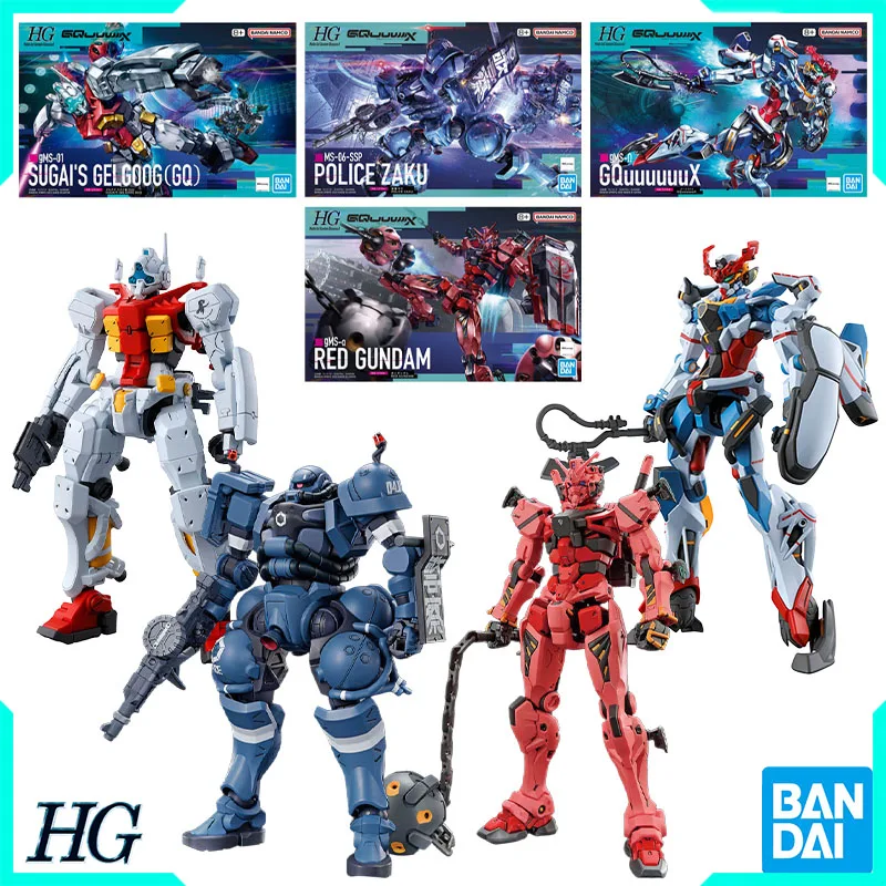 

Bandai Original Gundam HG 1/100 GQuuuuuuX/POLICE ZAKU/SUGAI'S GELGOOG(GO)/RED GUNDAM Anime Action Figure Assembly Model Toys