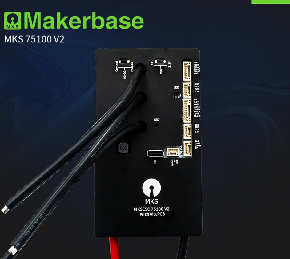 Image of Makerbase VESC 75100 V2 84V 100A mit Alu-PCB basierend auf VESC für Elektro-Skateboard/Scooter/Ebike Geschwindigkeitsregler