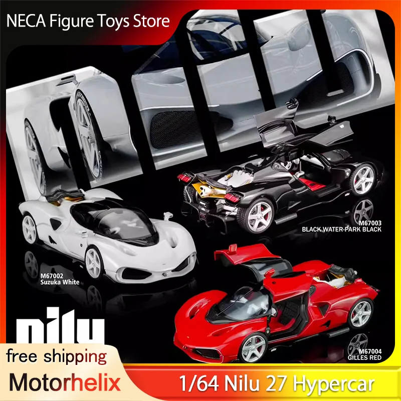 

1:64 Motorhelix Nilu27 Hypercar Full Open Doors & Hood Detailed Engine Diecast Model White Black Red Toys Gift For Boys In Stock