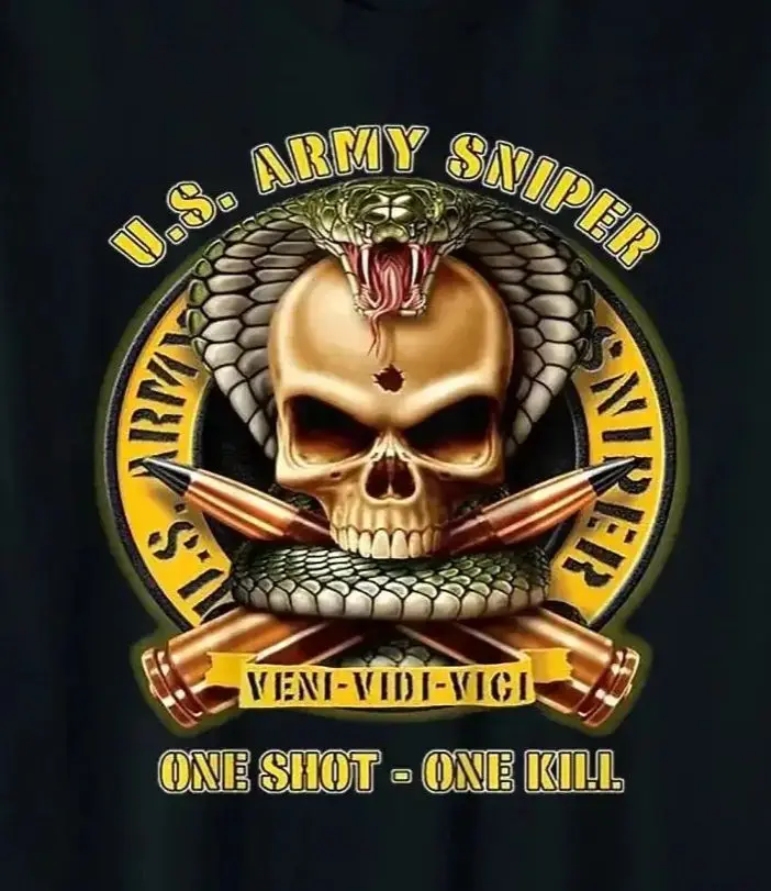 

One Shot One Kill US Army Sniper T-Shirt 100% Cotton O-Neck Summer Short Sleeve Casual Mens T-shirt Size S-3XL