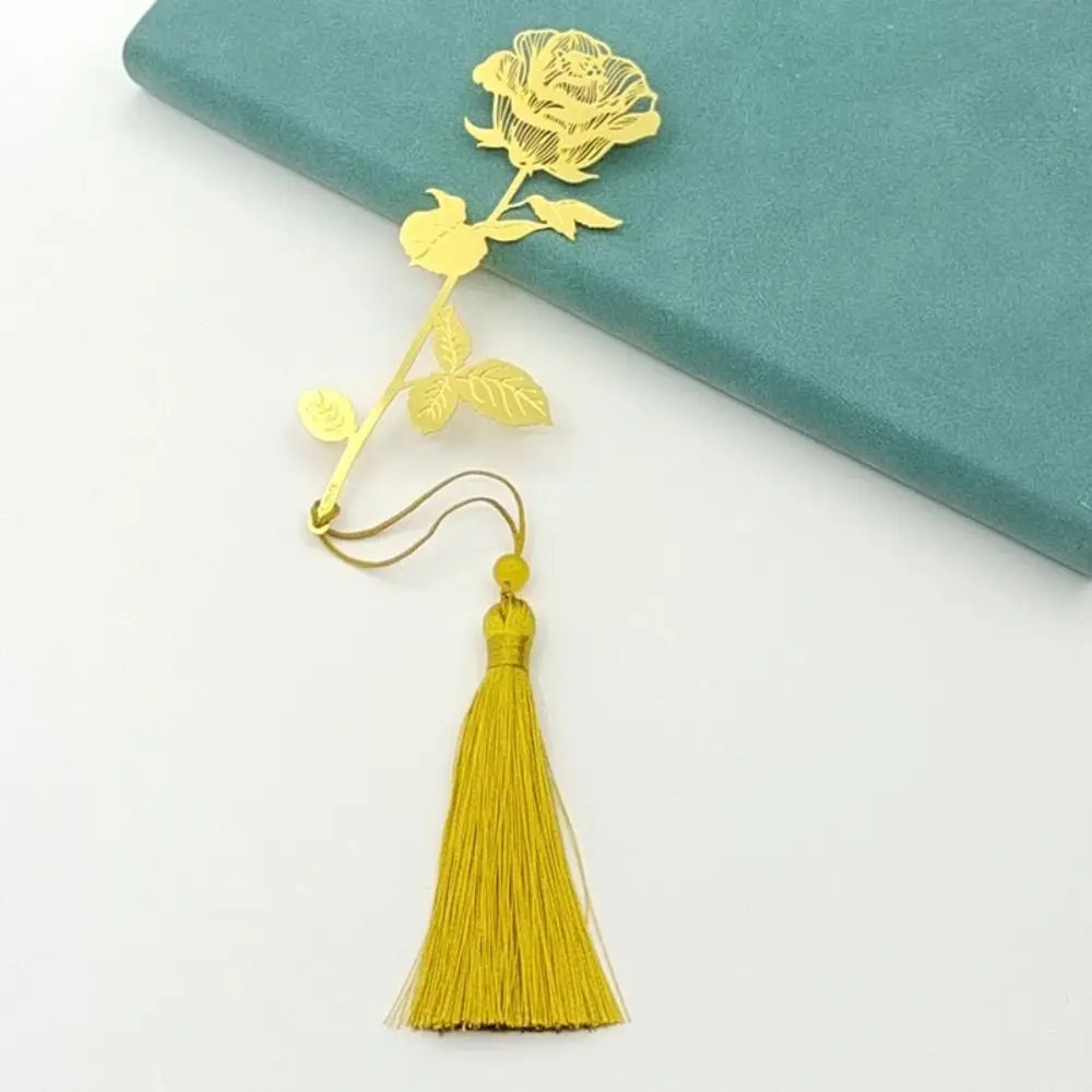 1 Set With Gift Box Metal Bookmark Christmas Gift Classic Style Vintage Golden Rose Bookmarks Pendant Book Clip Student