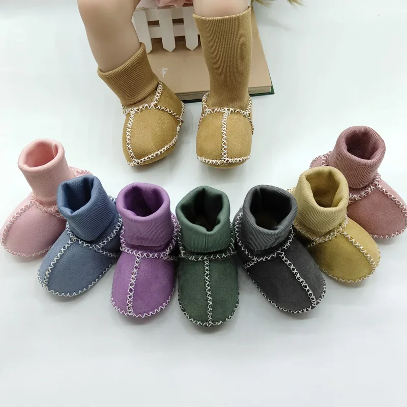 

Breathable Toddler Girls Boots Baby Cotton Shoes Autumn Winter New Infant Boys Warm Sock Shoes Non-slip Soft-Sole First Walkers