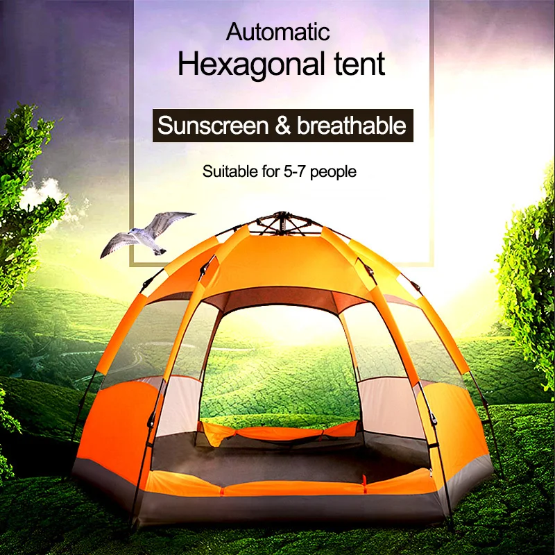 

Outdoor Camping Mat Rain Proof Big Tent Travel Sleeping Mattress Automatic Speed Opening Inflatable Equipment
