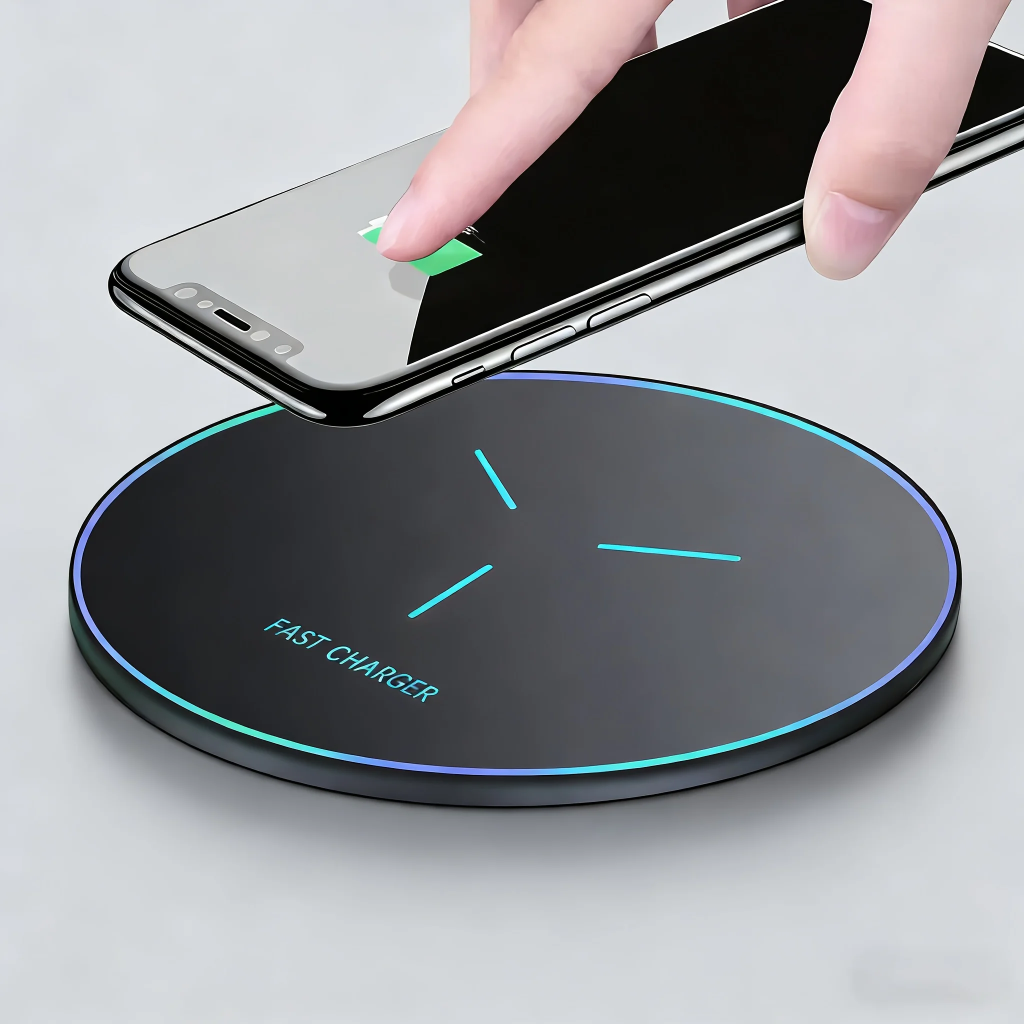 Desktop LED Wireless Charger Pad Phone Holder For iPhone 17 
