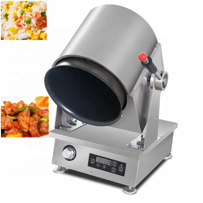 Electric Stainless Steel Automatic Wok Cooking Machine Fry Fried Rice Machine Non-Stick Intelligent Cooking Robot Cooker