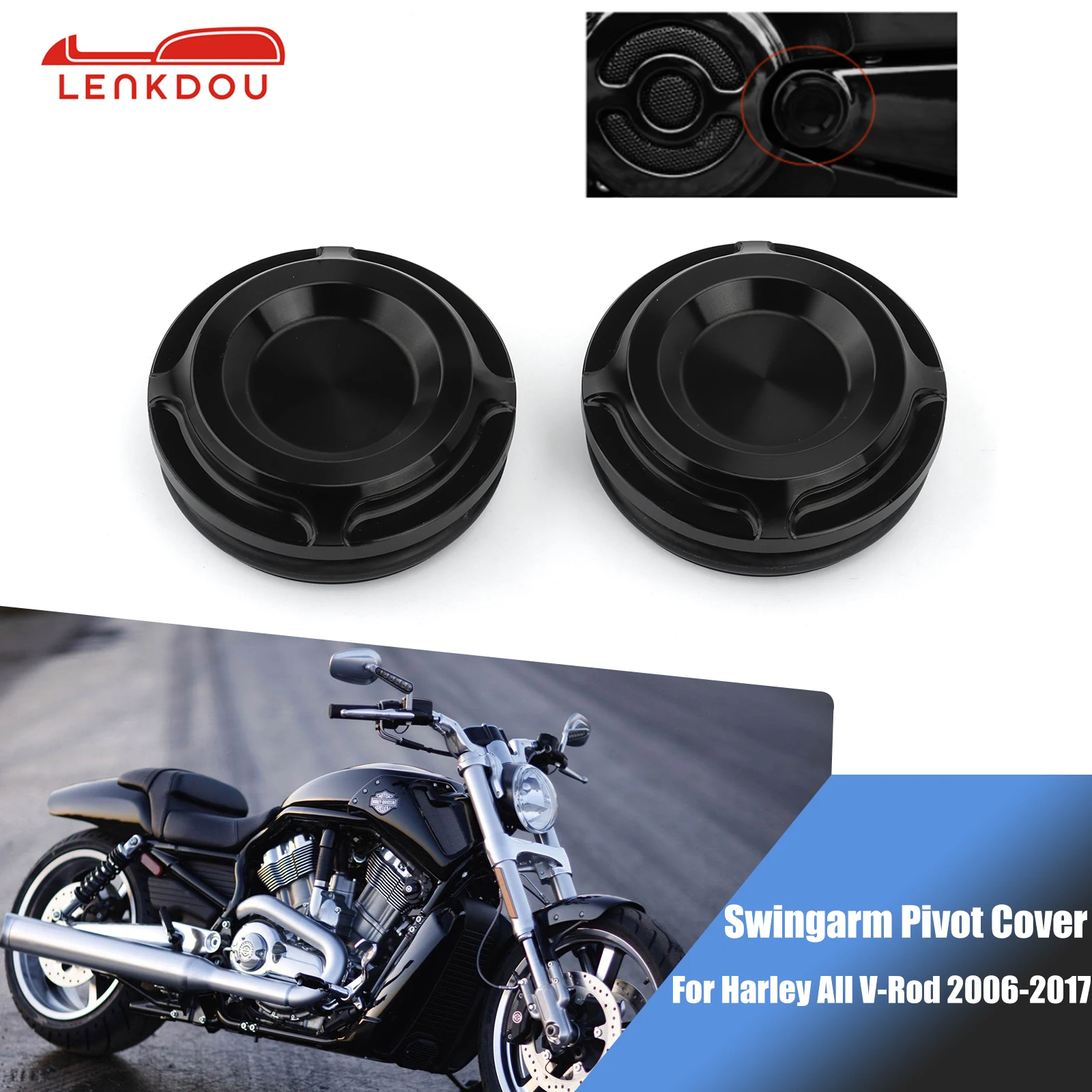 

Black Swingarm Pivot Bolt Covers For Harley V-Rod VRSCX Street Rod Night Rod Special VRSCD 2006-2017 Motorcycle Accessories Cap