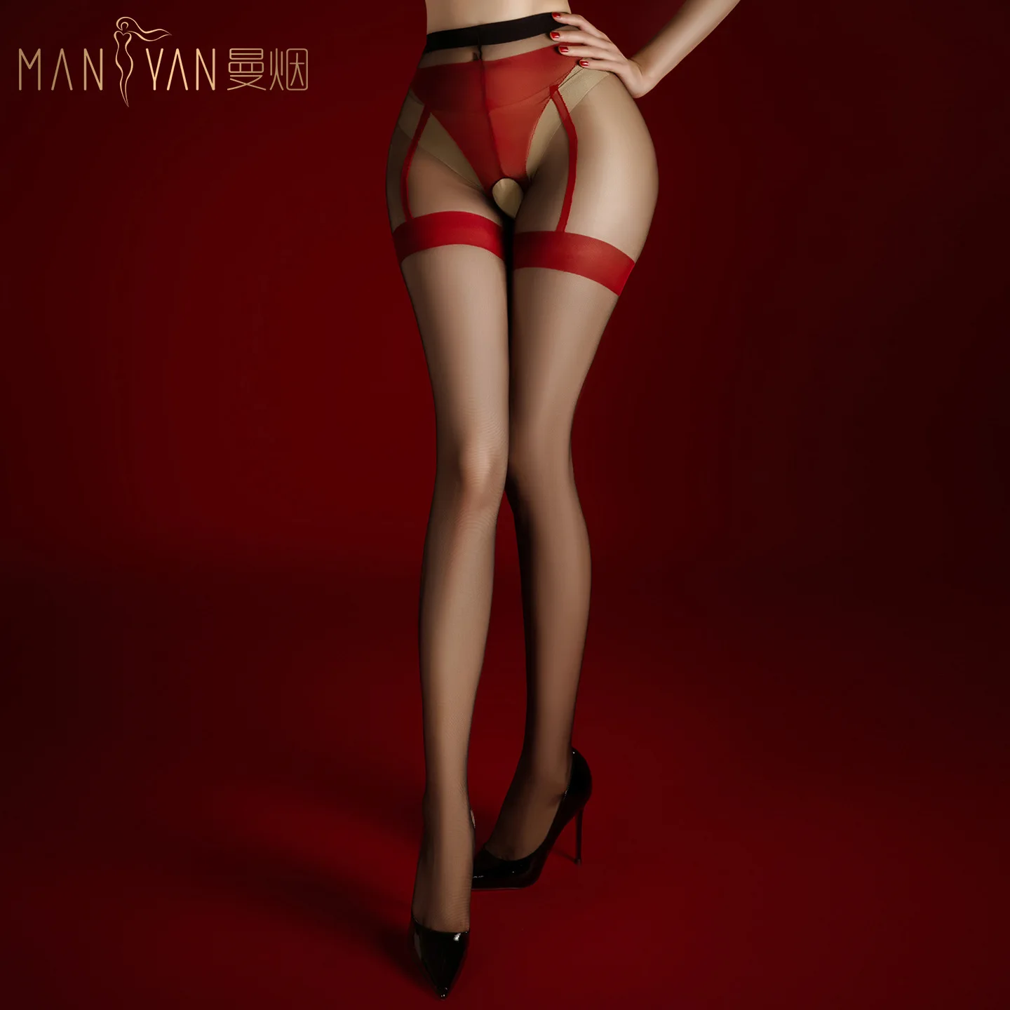 Sexy Pantyhose Garter Stockings Sexy Pure Desire Women's Open-crotch Transparent Smooth Pantyhose Charming For Nightclub VB02