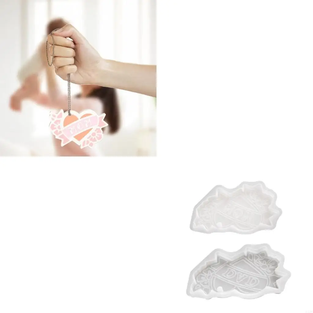 سيليكون أمي أبي حلية قالب DIYs المفاتيح قلادة مجوهرات راتنجات الايبوكسي صياغة قوالب لعيد الأم عيد الآباء