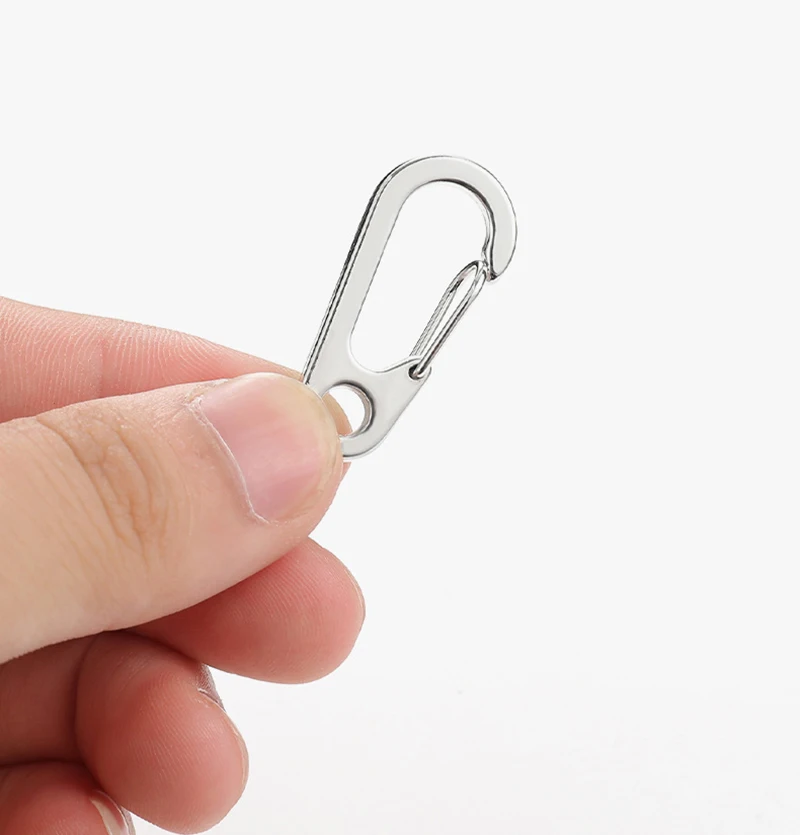 5 uds mosquetón de acero inoxidable Clip gancho de resorte, Mini gancho de liberación rápida de 34mm para llavero al aire libre Camping pesca senderismo