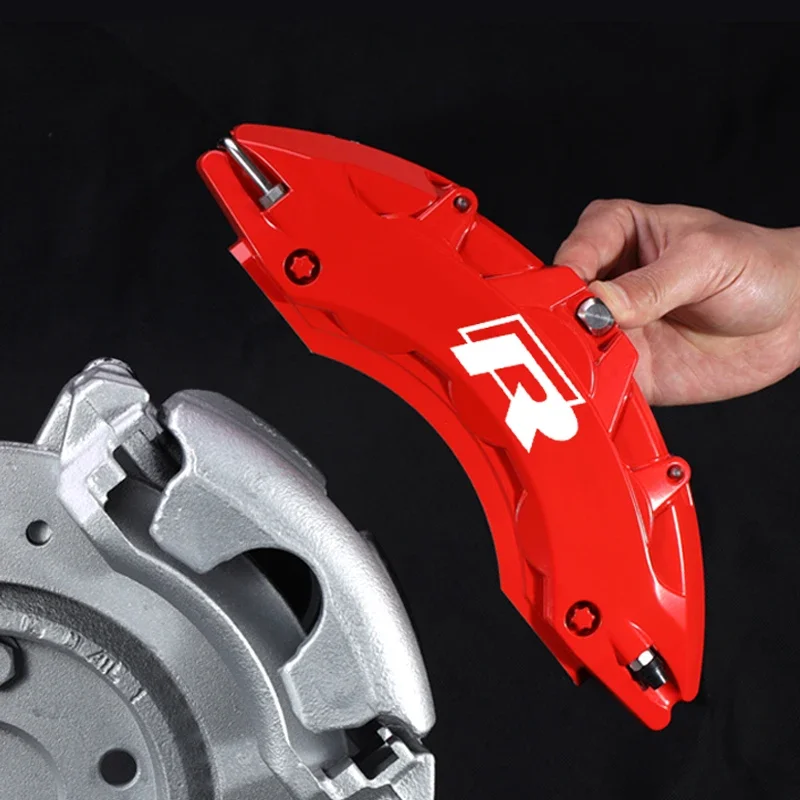 2026 Hot 4pcs Car Caliper Sticker Tire Brake Cover Waterproof Film Body Decals for Rline R Line Golf 3 5 7 Polo Passat GTI view 2